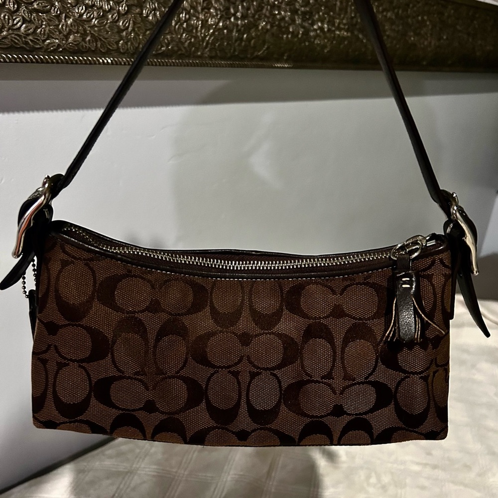 Coach Brown Logo Shoulder Bag